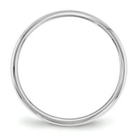 Polukružni karatni prsten od bijelog zlata, veličine 8,5