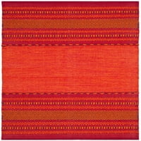 Mekana pletena pamučna prostirka u prugama, narančasta i crvena, 3'5'