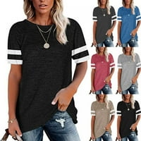 Ženske majice kratkih rukava Na pruge-široka ležerna majica s okruglim vratom