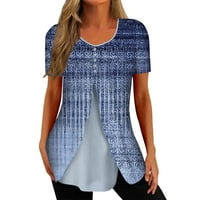 Ženski vrhovi ljetne majice s neravnim rubom, ljetne Ležerne bluze s okruglim vratom i kratkim rukavima, e-mail