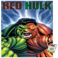 Comics Comics-Red Hulk - Naslovnica drveni Magnetski uokvireni zidni Poster, 22.37534
