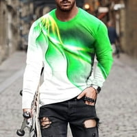 Muška majica s dugim rukavima, pripijeni pulover s okruglim vratom, jesenski Kreativni Top s Aurora printom od 3 tisuće