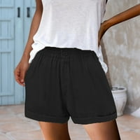 Ženske ljetne Ležerne kratke hlače visokog struka, obične Ležerne kratke hlače s elastičnim patentnim zatvaračem