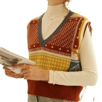 Ženski džemperi Casual prsluci s geometrijskim izrezom u obliku slova M.