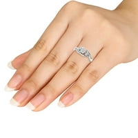 Carat T.W. Dijamant 10kt bijelo zlato zaručnički prsten s tri kamena