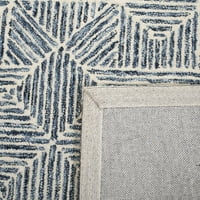 Apstraktni tepih od vune s geometrijskim uzorkom u donjem dijelu, plava, 2 '3 8'