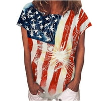 Ženska ležerna majica za Dan neovisnosti s kratkim rukavima, majice s kratkim rukavima