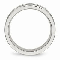 Prsten od nehrđajućeg čelika poliranog kubičnog cirkonija veličine-12