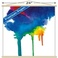 Živopisni akvarelni plakat duga s drvenim magnetskim okvirom, 22.375 34