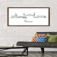 Linija umjetničkog horizonta-plakat na zidu u Veneciji, 22.375 34