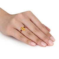 Ženski prsten u obliku kruške u obliku kruške u obliku kruške u obliku kruške i šipak u obliku konusa u obliku žutog zlata od 14