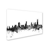 Zaštitni znak Fine Art Melbourne Skyline B&W Canvas Art by Michael Tompsett