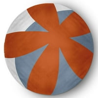 5 'krug jednostavno tratinčica podebljana cvijet moderna i suvremena prostirka od chenille area, savršena narančasta
