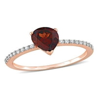 1- Carat T.G.W. Garnet i Carat T.W. Dijamantni zaručnički prsten od ružičastih zlata od 14KT