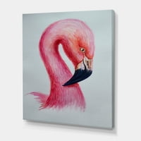 Sažetak portret ružičaste flamingo IV slikarske platnene umjetničke tiska