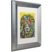 Zaštitni znak likovna umjetnost Lion Good Canvas Art Dean Russo, White Matte, Silver Frame