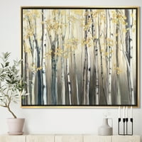 DesignArt 'Zlatna breza šuma I' Pejzaži uokvireni platno