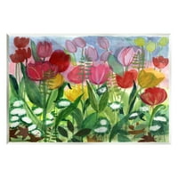 Stupell Industries Bujne raznolike proljetne tulipane cvjetajući cvjetna livada slika Umjetnost Umjetnička umjetnost, dizajn nepoznatog