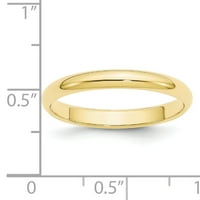 Karatni polukružni prsten od žutog zlata, Veličina 6
