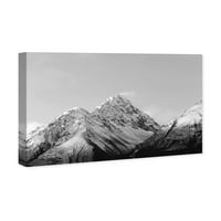 Priroda i pejzažni vrh planine crno -bijele planine Photography Canvas Art Print