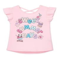 Djeca od Ganimals Girls 'Sweet Ljetni grafički crossback majica, veličine 4-10