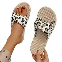 Ženske cipele; trendi ravne japanke s leopard printom; sandale za plažu