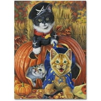 Zaštitni znak likovne umjetnosti 'Halloween Kittens' platno umjetnost Jenny Newland