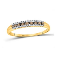 Smeđi dijamantni prsten od žutog zlata od 10 karata