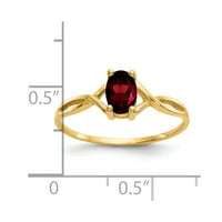 14k čvrsti prsten od žutog zlata s kamenom rođenja i kubičnim cirkonijem veličine 9