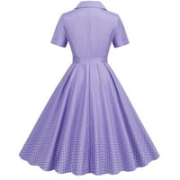 Retro rockabilli Ženska haljina kratkih rukava iz 1950-ih Vintage koktel ljuljačka haljina čajna haljina za žene
