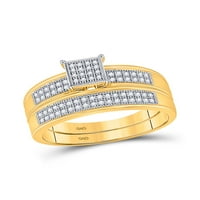10-karatni set vjenčanih prstenova za mladence s okruglim dijamantom od 10 karata