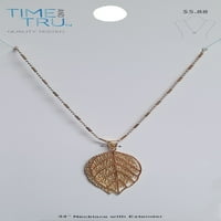 Time i TRU žena 34 Duga ogrlica s privjeskom za list od filagrega u imitaciji zlatne obloge