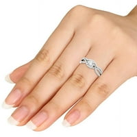14-karatni set zaručničkih prstenova od bijelog zlata s dijamantnim grozdovima MBP