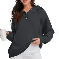 Majica s kapuljačom niskog profila Dukserice za žene Plus size ležerni vrhovi dugih rukava s ovratnikom s kapuljačom, puloveri s