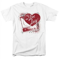 Trevco LB354-AT - I Love Lucy & Spray Paint Heart - Majica kratkih rukava za odrasle od 18 godina, bijeli - Vrlo velika