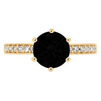 Vjenčani prsten okruglog reza od crnog prirodnog žutog zlata 18K okruglog reza, veličina 4,5