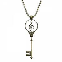 Crni glazbeni visoki ključ, bijela ogrlica s ključevima, viseći pladanj, ukrašeni lanac