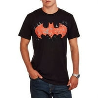 Muški DC Comics Batman Dark Knight Crveni i crni logotip Batwing Sjaj u tamnoj grafičkoj majici