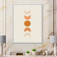 Dizajnirati 'minimalističke različite faze Mjeseca' Moderno uokvireno platno zidno umjetnički tisak