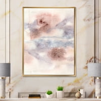 Pastel Sažetak sa sivo plavo ružičastom i crvenim mrljama uokvirenim slikanjem platna Art Print