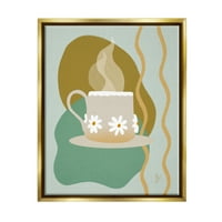 Stupell Industries suvremeni šalica kave oblikova hranu i piće slikanje zlatnim plutama uokvirenim umjetničkim printom zid umjetnost